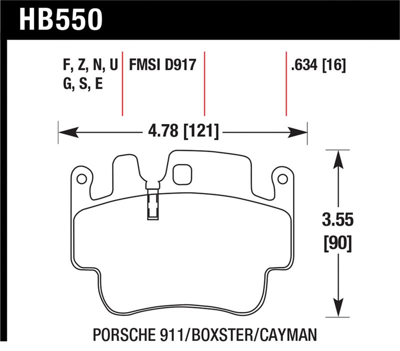 Porsche 911 Brake Pads - Front - Hawk Performance - Blue 9012 - `01-`05